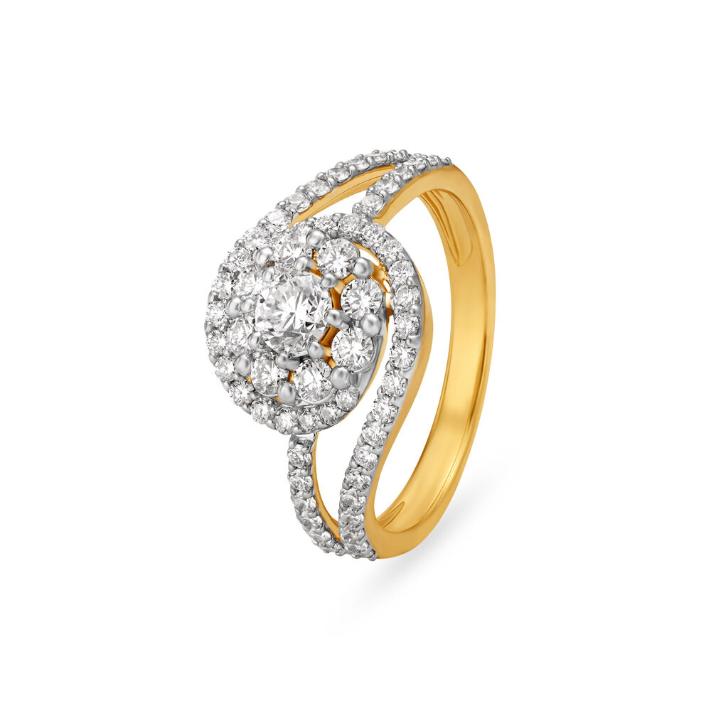 18K White and Yellow Gold and Diamond Ring - RG-4051