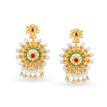Luminous 22 Karat Yellow Gold Floral Drops