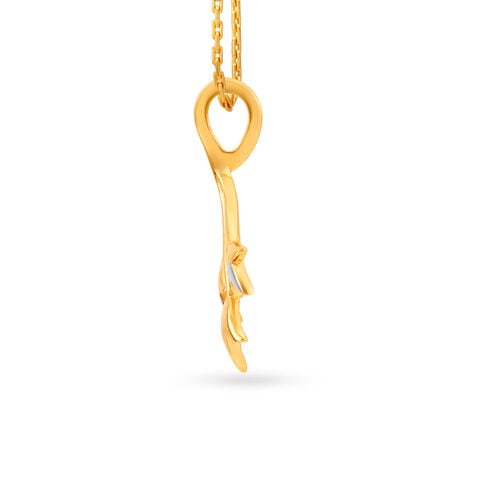 Contemporary Floral Gold Pendant