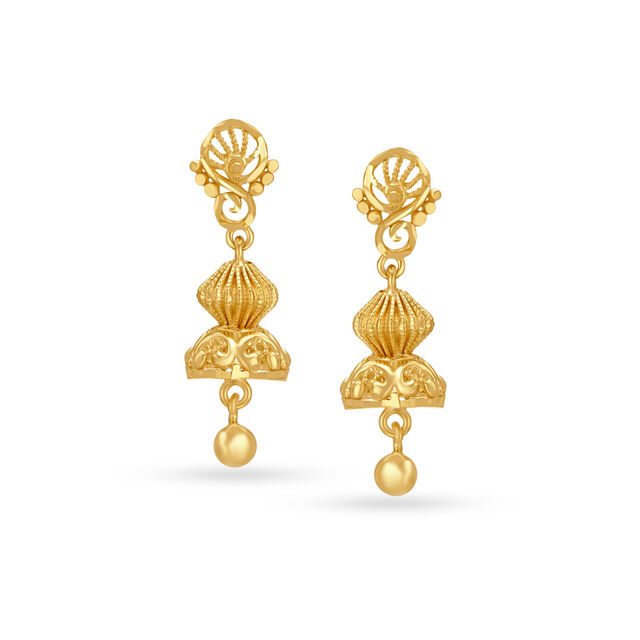 Polish Traditional Gold Jhumkas,,hi-res image number null