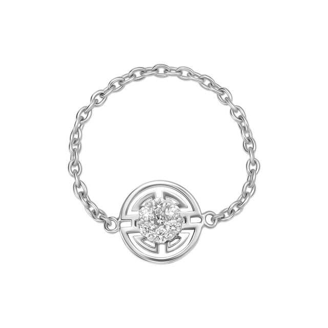 18 KT White Gold Fluid Alluring Diamond Ring,,hi-res image number null