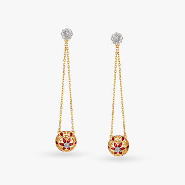Russet Blooms Diamond Drop Earrings