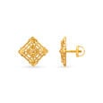Unique Enchanting Gold Stud Earrings,,hi-res image number null
