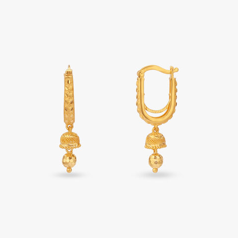 Twirl Tassel Gold Hoop Earrings