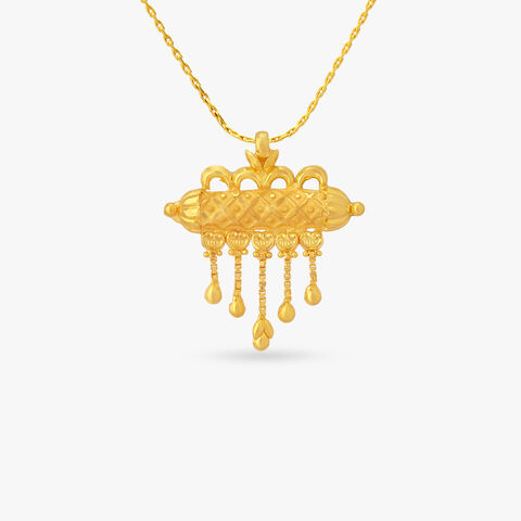 Mithila Lattice Gold Pendant