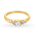 Luxurious 18 Karat Yellow Gold And Diamond Finger Ring,,hi-res image number null