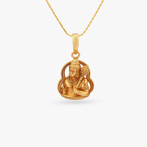 Hanuman Aura Gold Pendant for Men