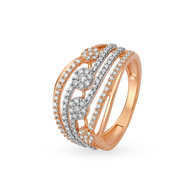 Glorious Cocktail Look Diamond Ring in White and Rose Gold,,hi-res image number null