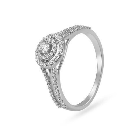 Transcendent White Gold and Diamond Finger Ring