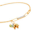 14 Karat Yellow Gold Enchanting Elephant Diamond Bracelet,,hi-res image number null