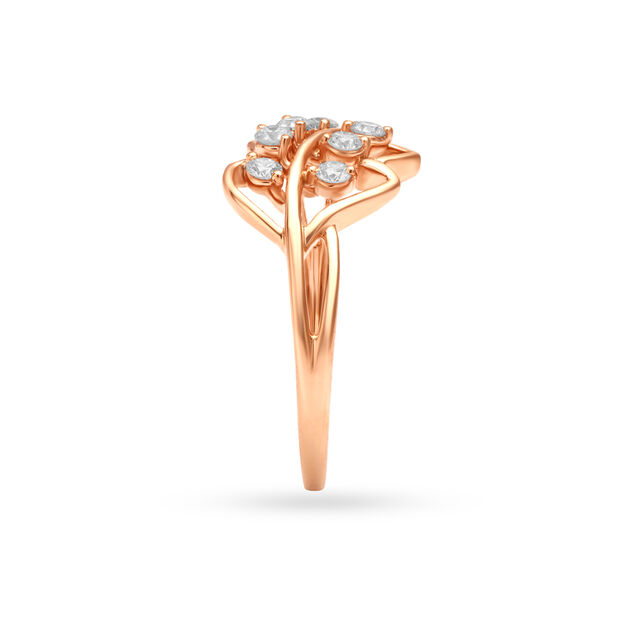 Classy Leaf Rose Gold Finger Ring,,hi-res image number null