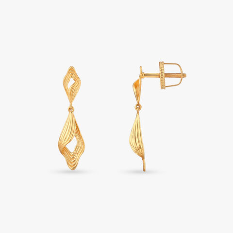 Fluid Layered Gold Drop Earrings