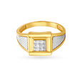 Suave Square Pattern Gold Finger Ring For Men,,hi-res image number null