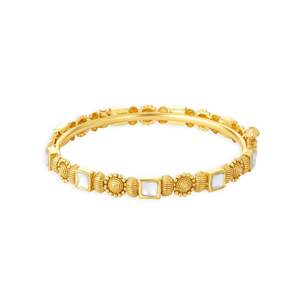 Floral Kundan Gold Bangles