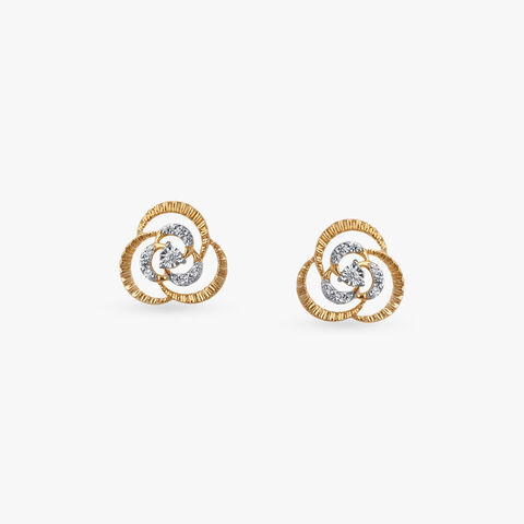 Sculpted Interlocked Diamond Stud Earrings