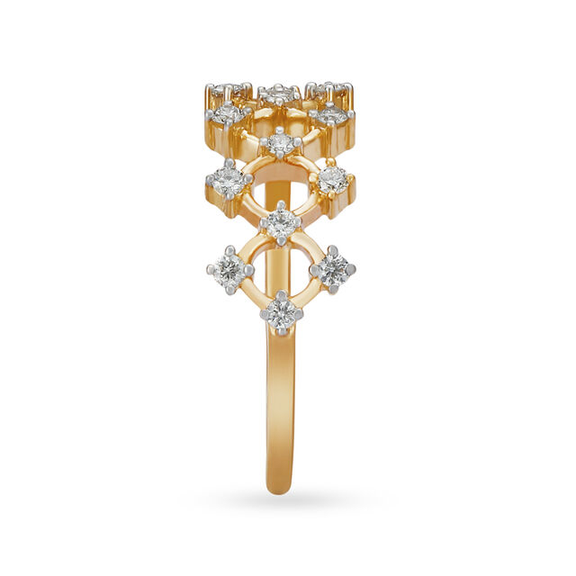 Contemporary Modern Design Diamond Finger Ring,,hi-res image number null