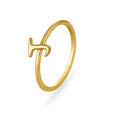 Letter J 14KT Yellow Gold Initial Ring,,hi-res image number null