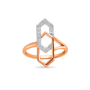 14Kt Rose Gold The Two Of Us Diamond Finger Ring