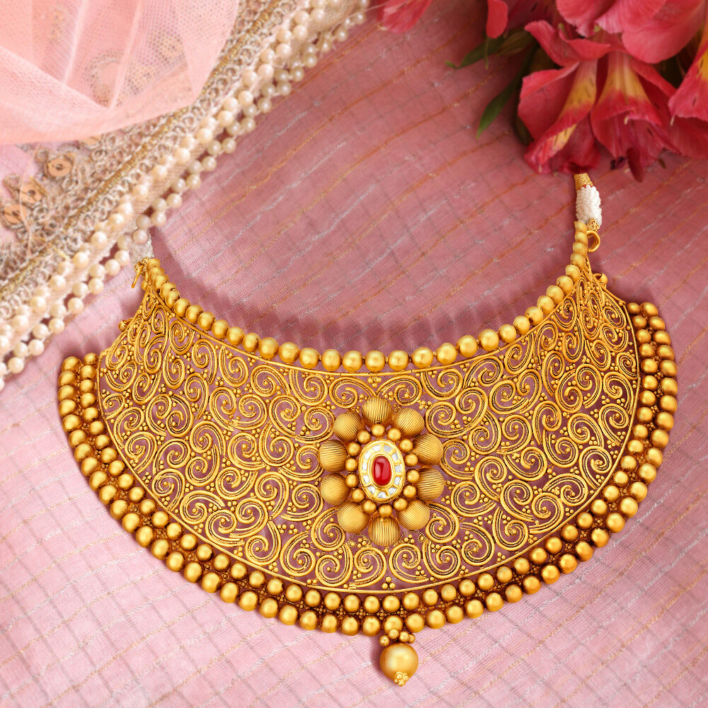 Gold choker set tanishq online