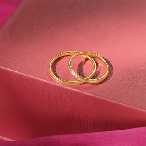 Milestone Marker Band 18KT Gold Couple Ring -Single Piece