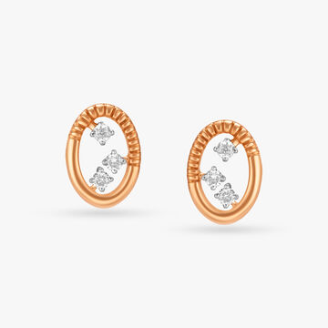 Clean Shimmer Diamond Stud Earrings