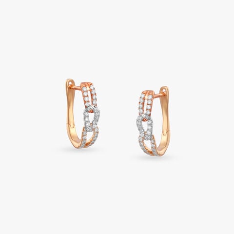 Gilded Rhythm Diamond Hoop Earrings