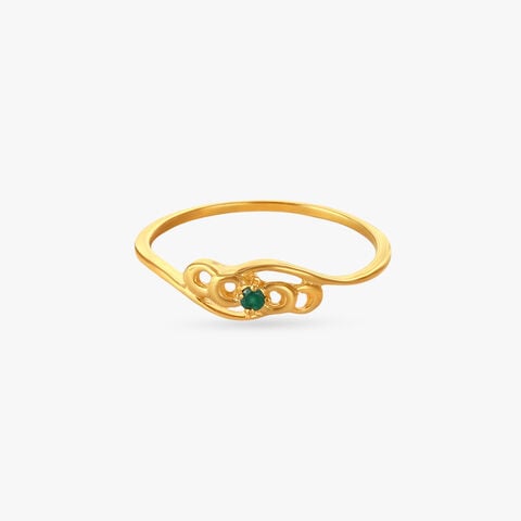 Swirling Spark Gold Finger Ring