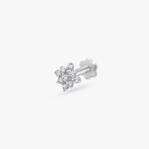 Frosted Blossom Diamond Nose Pin
