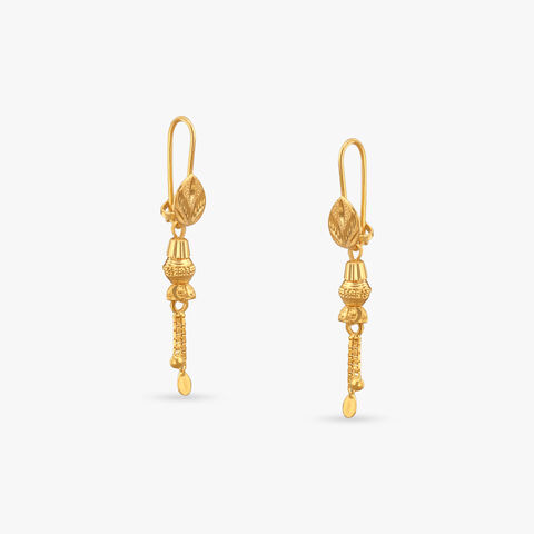 Leaf Trail Gold Hoop Earrings