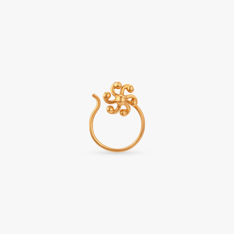 Spiralled Grace Gold Nose Pin