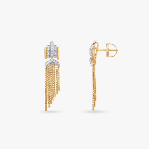 Glamourous Fringe Diamond Drop Earrings