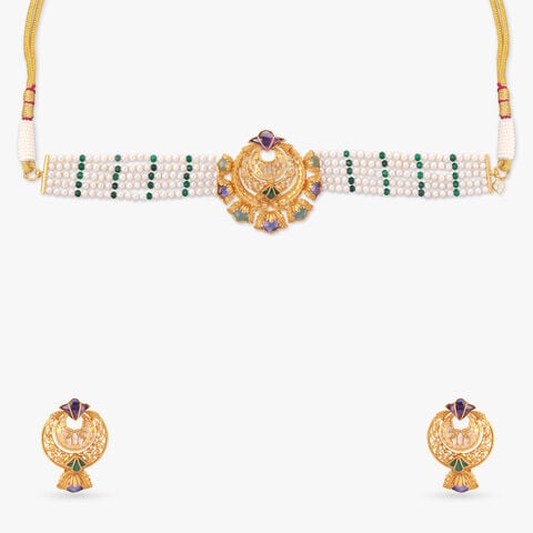 Poppy Bloom Gold Necklace Set