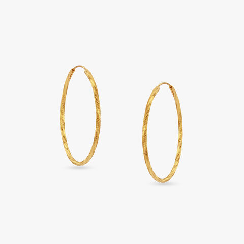 Spiral Gleam Gold Hoop Earrings