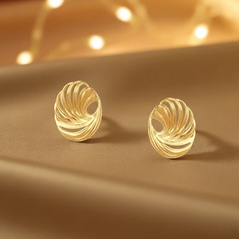Tidal Twist Gold Stud Earrings