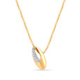 14 KT Yellow Gold Brilliant Oval Diamond Pendant with Chain,,hi-res image number null