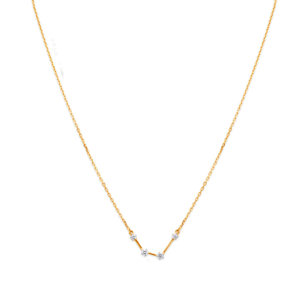 18 Karat Rose Gold Diamond Pendant and Chain