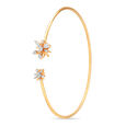 14 Karat Yellow Gold Blooming Diamond Bangle,,hi-res image number null