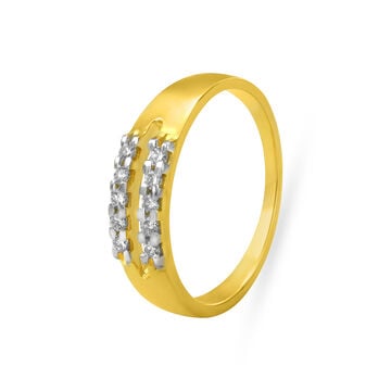 Dual Line Band Style Diamond Finger Ring