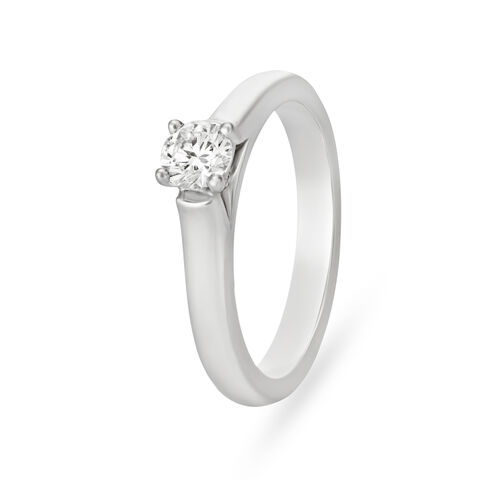 Dazzling Solitaire Platinum Finger Ring