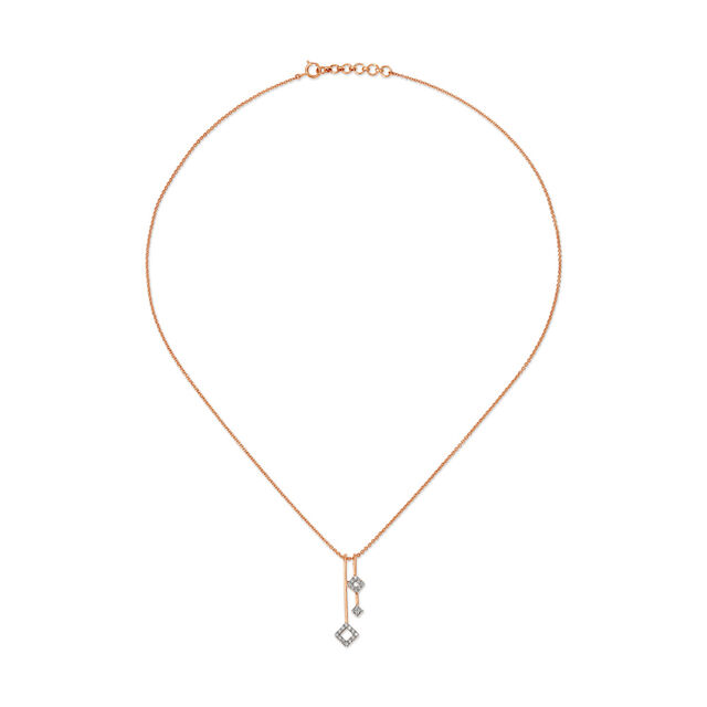 14KT Rose Gold Diamond Pendant with Chain,,hi-res image number null