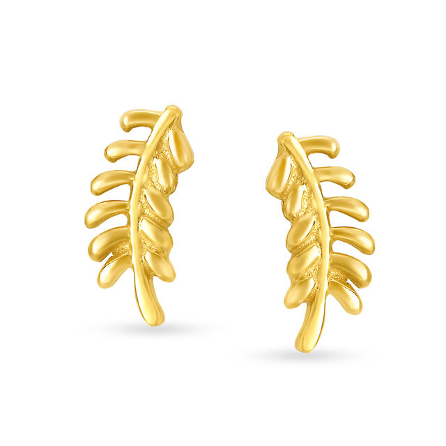 Vine Inspired Gold Stud Earrings