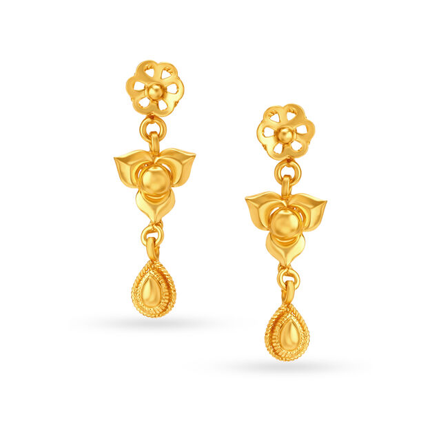 Contemporary Floral Drop Earrings,,hi-res image number null