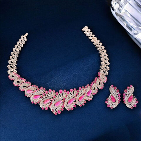 Crimson Mirage Diamond Necklace Set