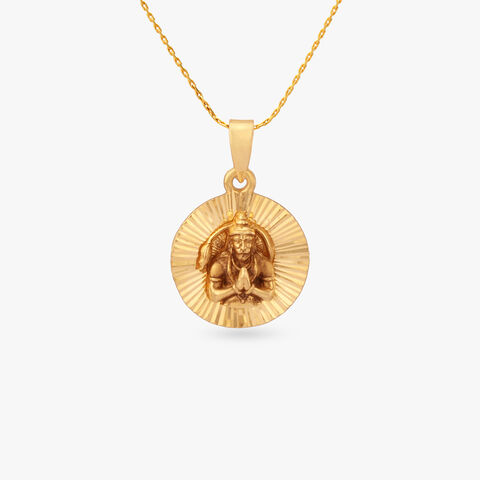 Hanuman Aura Gold Pendant for Men