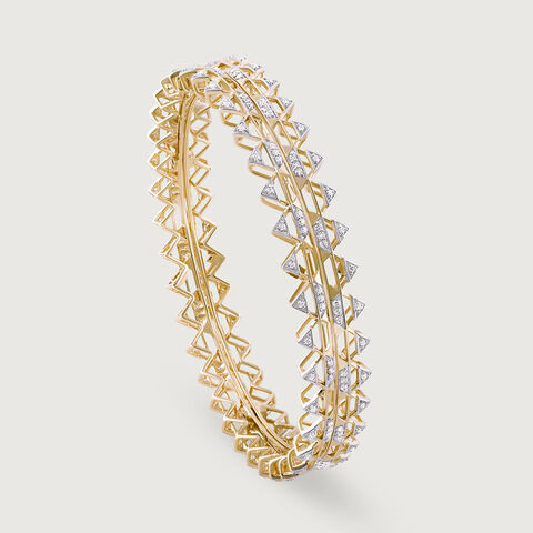 Magnetic Lippan Gold & Diamond Bangle