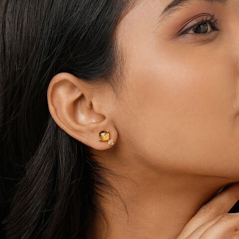 Golden Hour Glam 14KT  Citrine Stud Earrings