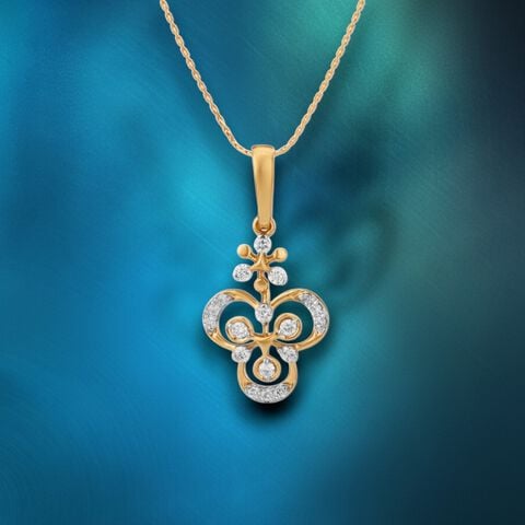 Clover Swirl Diamond Pendant