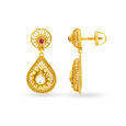 Jali Work Gold Drop Earrings,,hi-res image number null