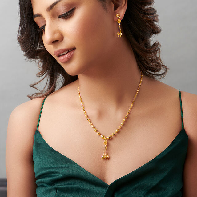 Stately Beads and Tassels Necklace Set,,hi-res image number null