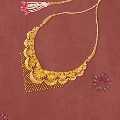 Plume Frame Gold Necklace Set